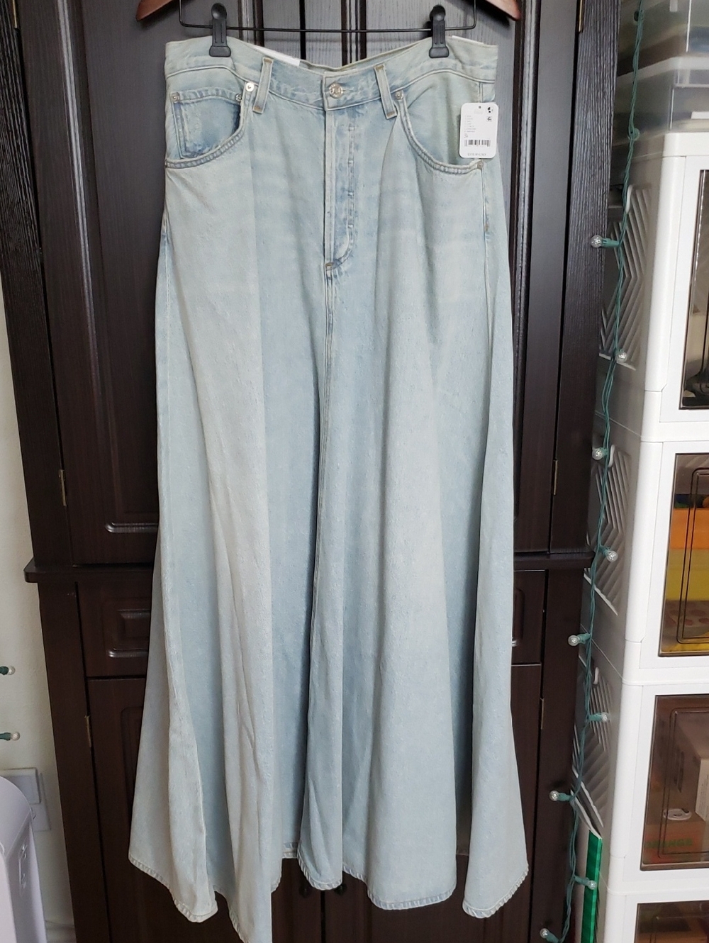 NWT Agolde Odin Jean Maxi Skirt In Color "Lost", Size 29 (US 8) - Picture 5 of 13